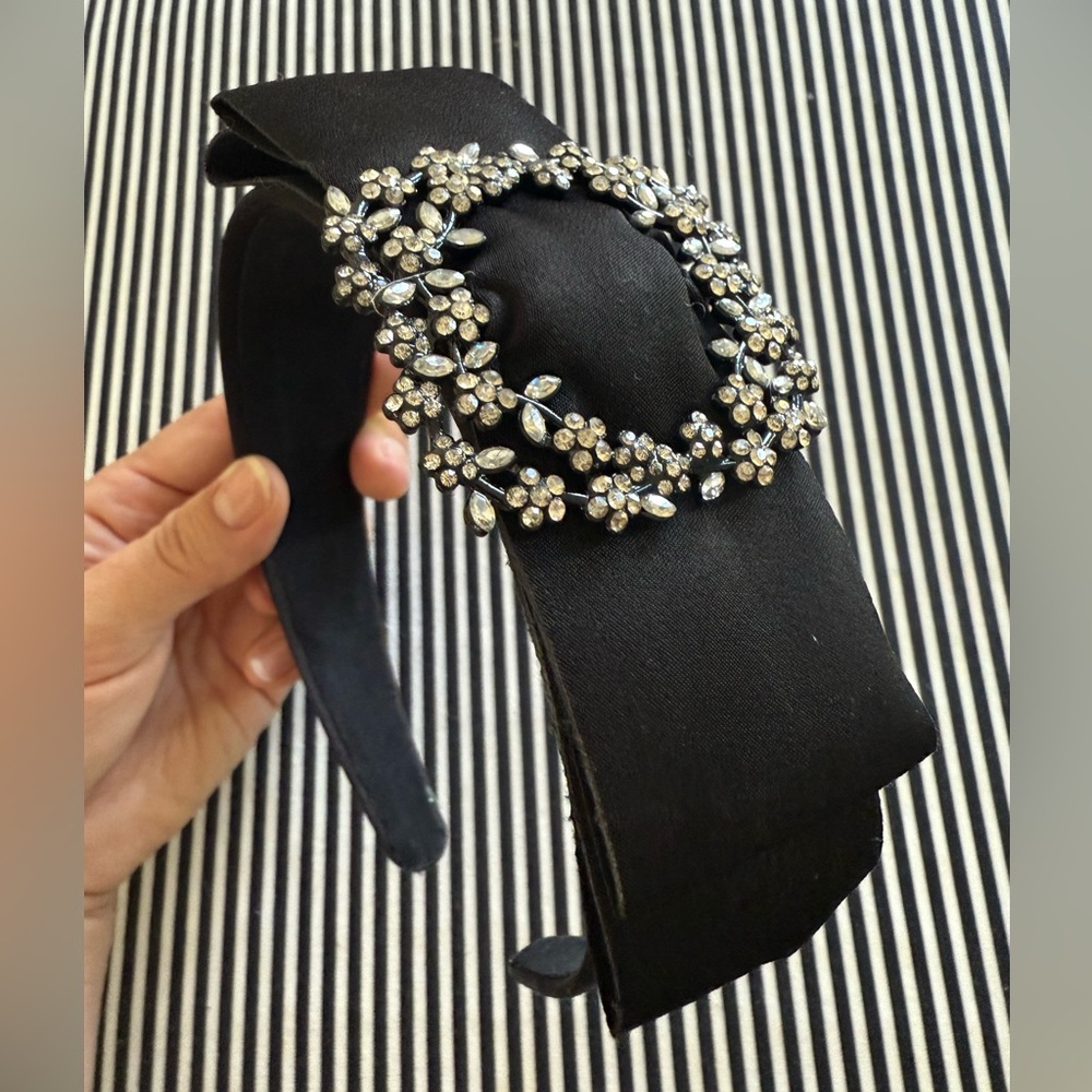 ELEGANT LOLITA AMNINE STYLE RHINESTONE BUCKLE SATIN HEADBAND 🖤